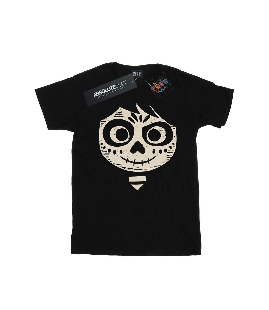 Disney Femmes/Les femmes Coco Miguel Skeleton Face Cotton Boyfriend T-Shirt (Noir) - UTBI16562-1