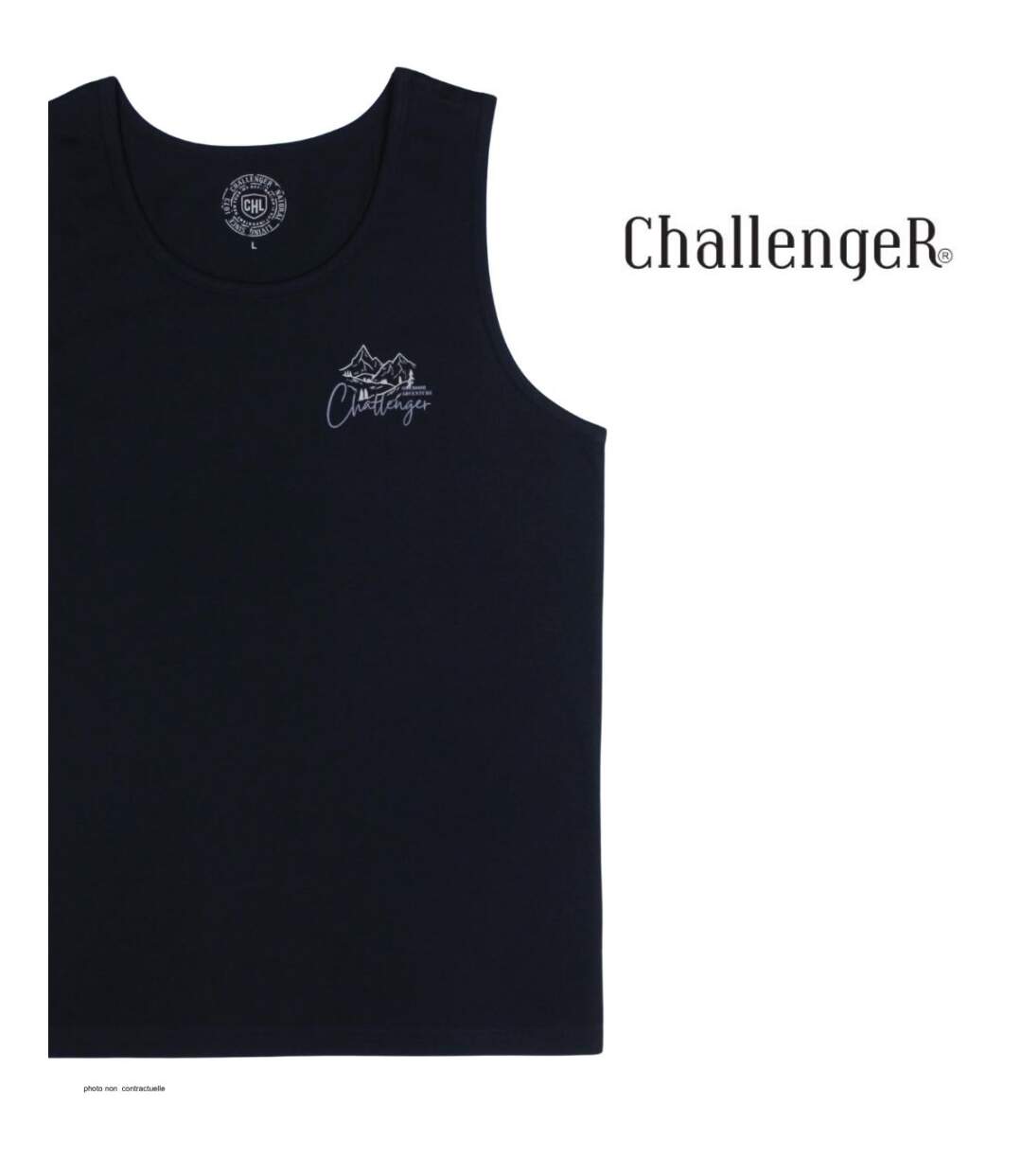 Débardeur Homme Challenger Start 2 en Coton – Le Basique Noir Confort au Quotidien-4