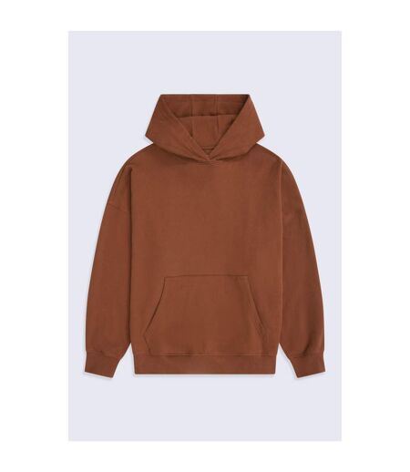 Womens/ladies Idol Drop Shoulder Hoodie Rust Animal