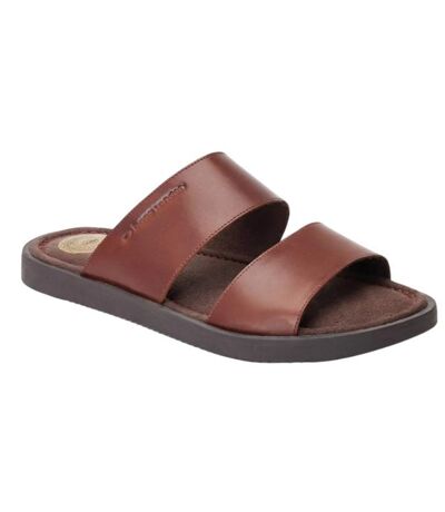 Mens maven leather sandals burnt brown Base London