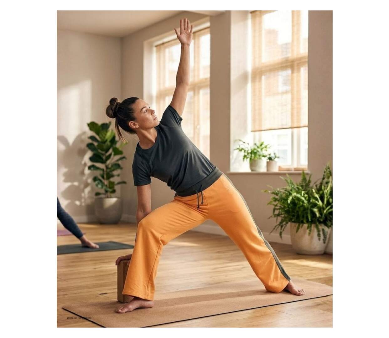 MAYFLOWER SE8008 - Pantalon de Sport Femme Orange & Kaki : Confort Stretch Maximal-5