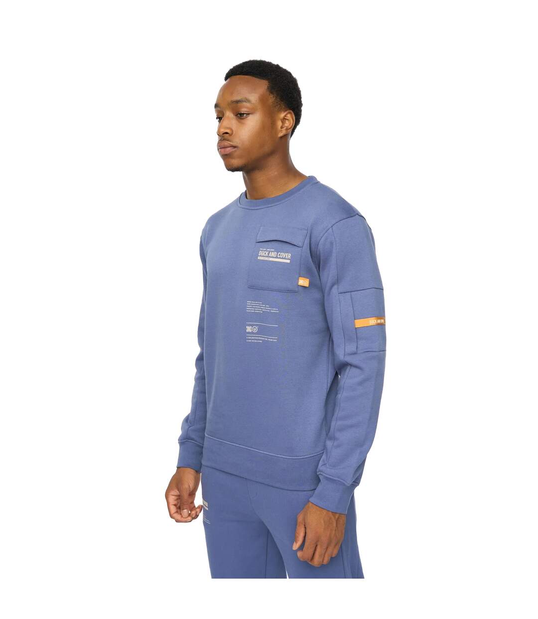 Mens Applewood Sweatshirt Denim Blue Duck And Cover-4