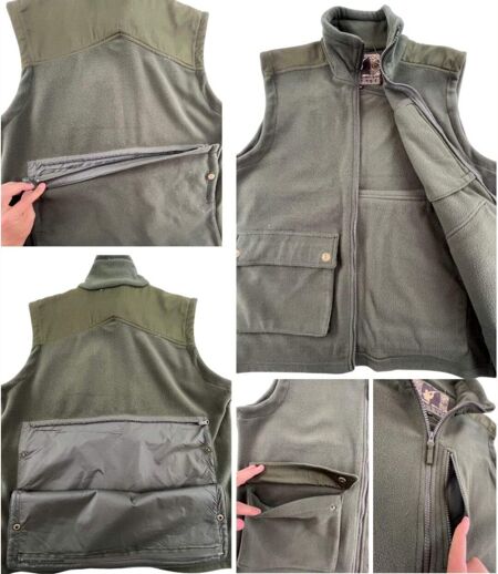Gilet de chasse polaire LEDERTYS LY0304 Kaki – Chaleur, Robustesse et Liberté de Mouvement