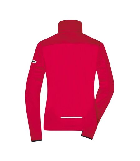 Veste Softshell Femme Rouge Clair Noir James And Nicholson
