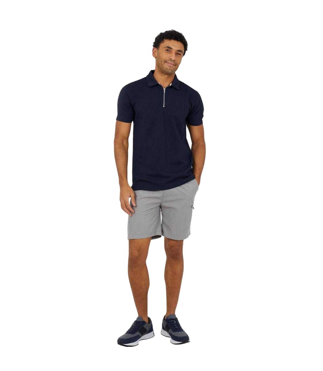 Polo Homme Bleu Marine Foncé Brave Soul-1