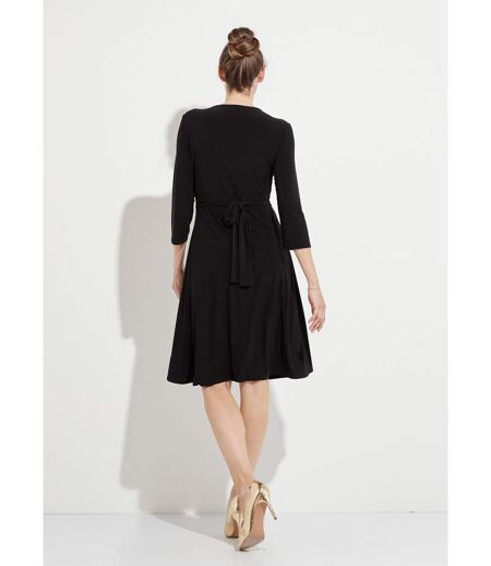 Robe courte col V effet drapé ceinture bijou