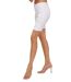 Bermuda Femme Chic en Toile - Coupe Droite - Blanc - Effet Push Up-3