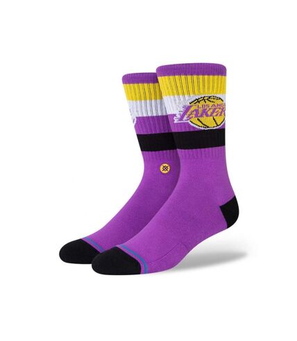 STANCE Chaussettes Homme Coton LAKERS ST CREW Violet Jaune NBA