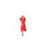 Robe Portefeuille Manches Volantées Femme Rouge Mela London-1