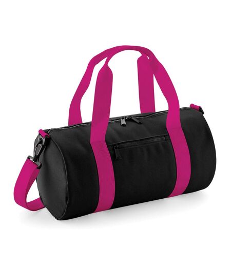 Mini sac polochon taille unique noir/fuchsia Bagbase