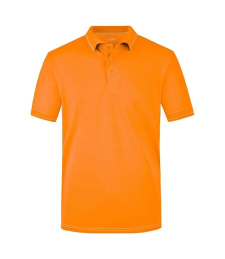 Polo Homme Orange Blanc James And Nicholson
