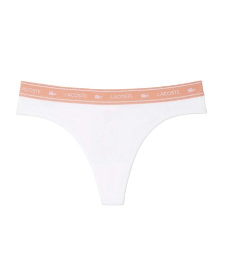 Tanga blanc/rose femme lacoste more