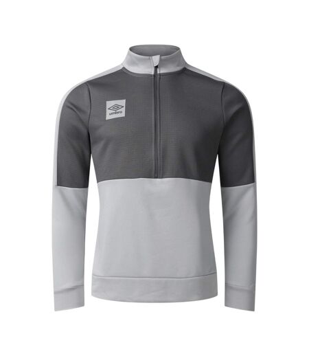 Mens Half Zip Sports Top Quiet Shade Grey Castle Rock Umbro