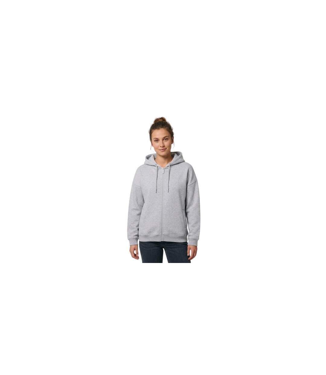 Veste À Capuche Femme Gris Chiné Chiné USA-1