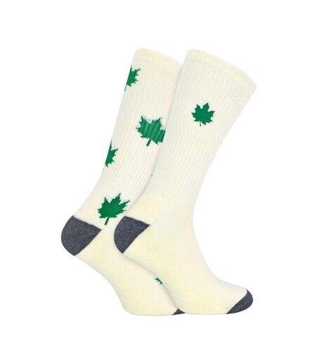 2 Pack Mens Novelty Cotton Rich Weed Leaf Socks