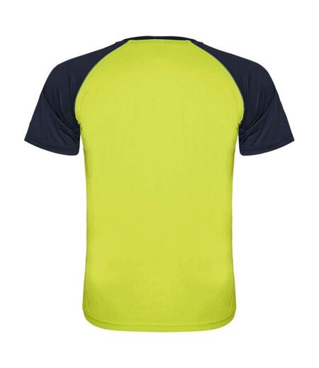 T-shirt indianapolis adulte jaune fluo / bleu marine Roly