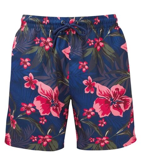 Short de bain pour homme - WB900 - bleu marine et rose