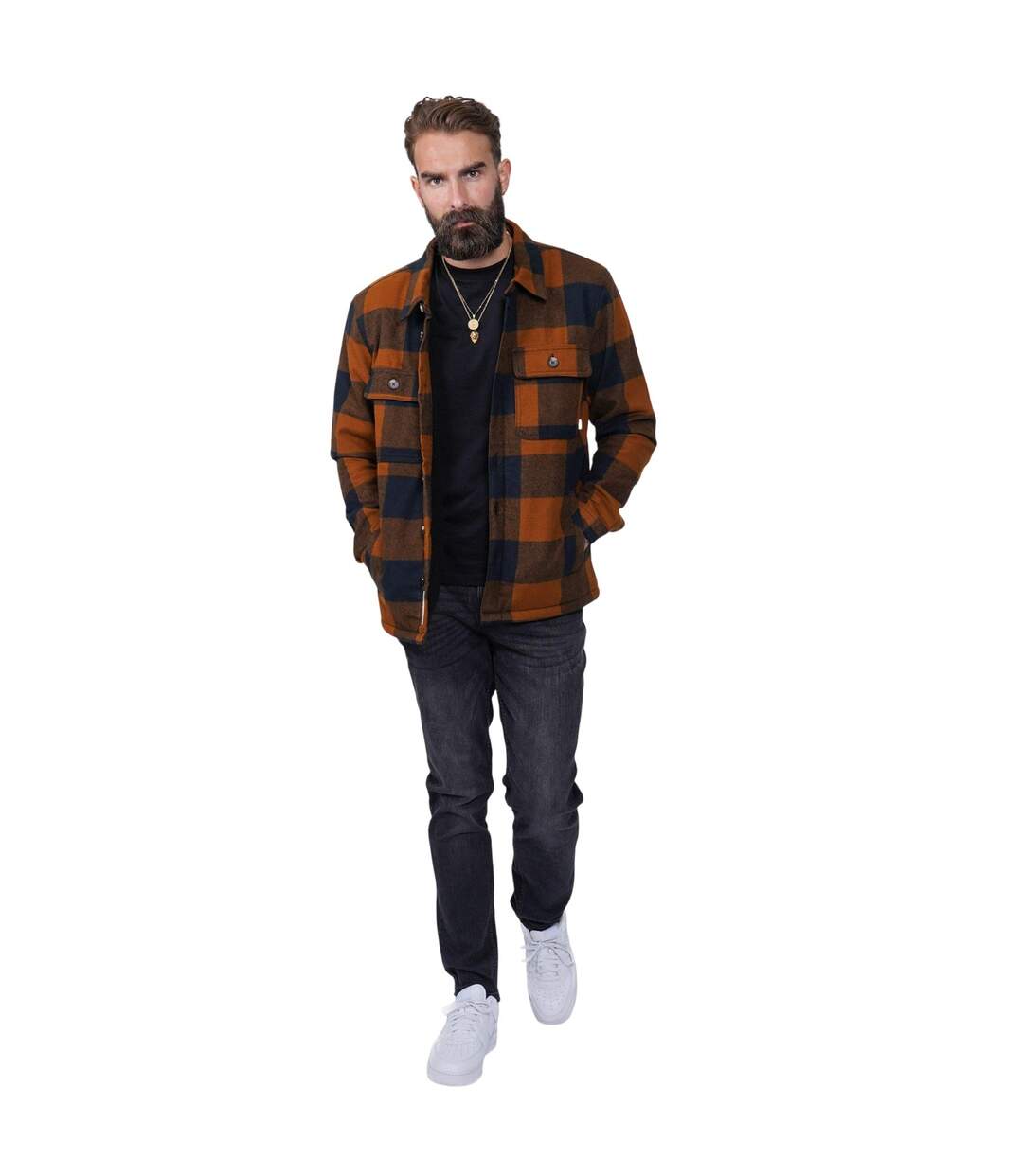 Mens Plain Slim Jeans Black Firetrap-1