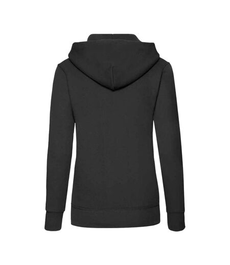 Classic lady fit hooded sweatshirt black Fruit of the Loom