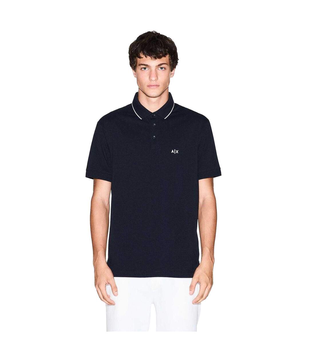 Mens Regular Short-sleeved Polo Shirt Deep Navy Armani Exchange-1
