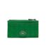 Porte-cartes zippé en cuir monogrammé vert lacoste zip  holder-1