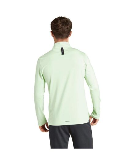 Mens Quarter Zip Workout Track Top Green Black Adidas