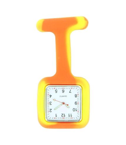 Montre Infirmière Silicone Jaune Orange CARRE 78