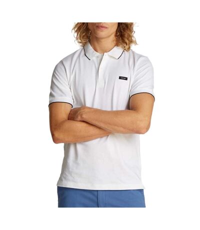 Polo blanc homme calvin klein jeans pique tippin - l