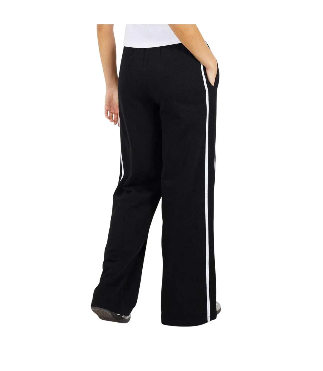 Womens/ladies Striped Joggers Black White Brave Soul-3