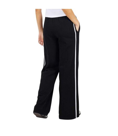 Womens/ladies Striped Joggers Black White Brave Soul