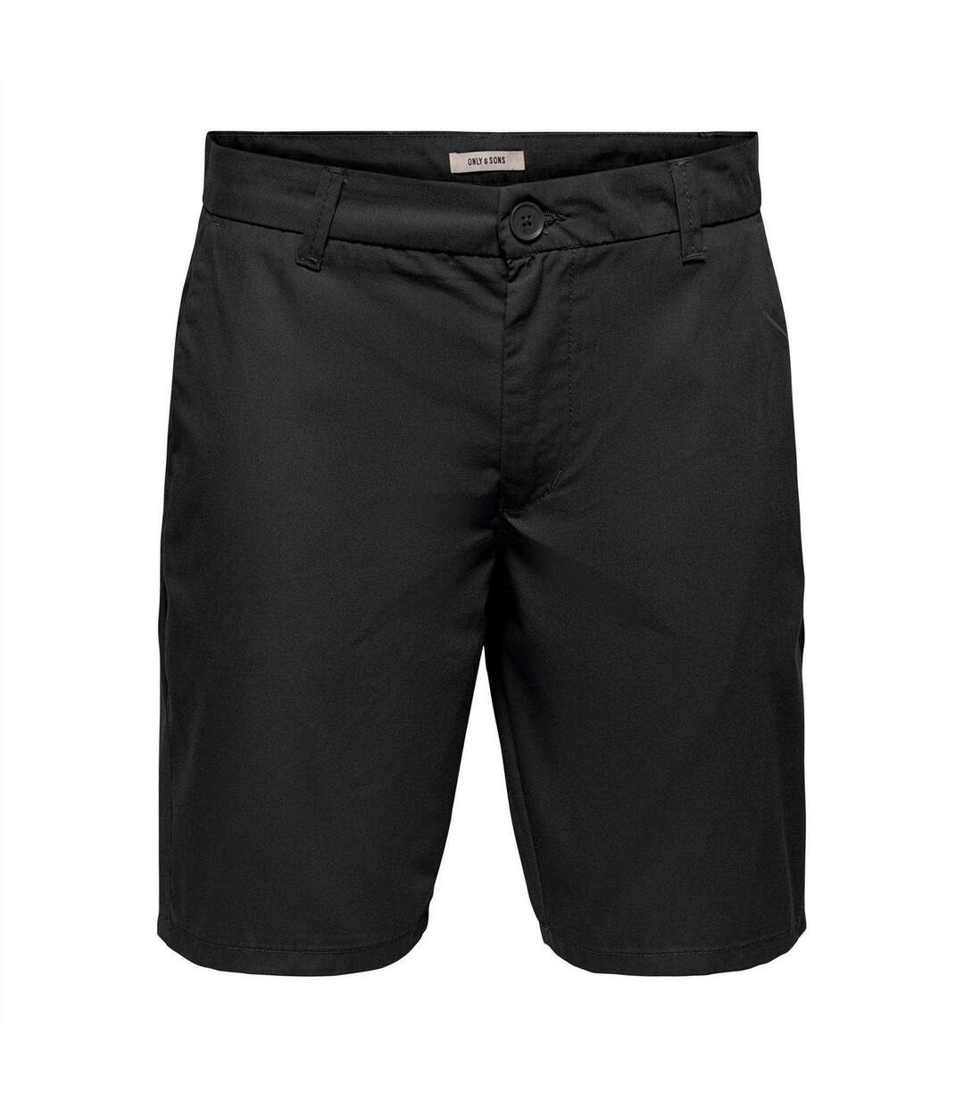 Mens Chino Shorts Jet Black Only And Sons-1