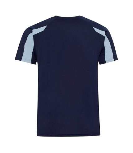 AWDis Cool Mens Contrast Moisture Wicking T-Shirt (Oxford Navy/Sky Blue)