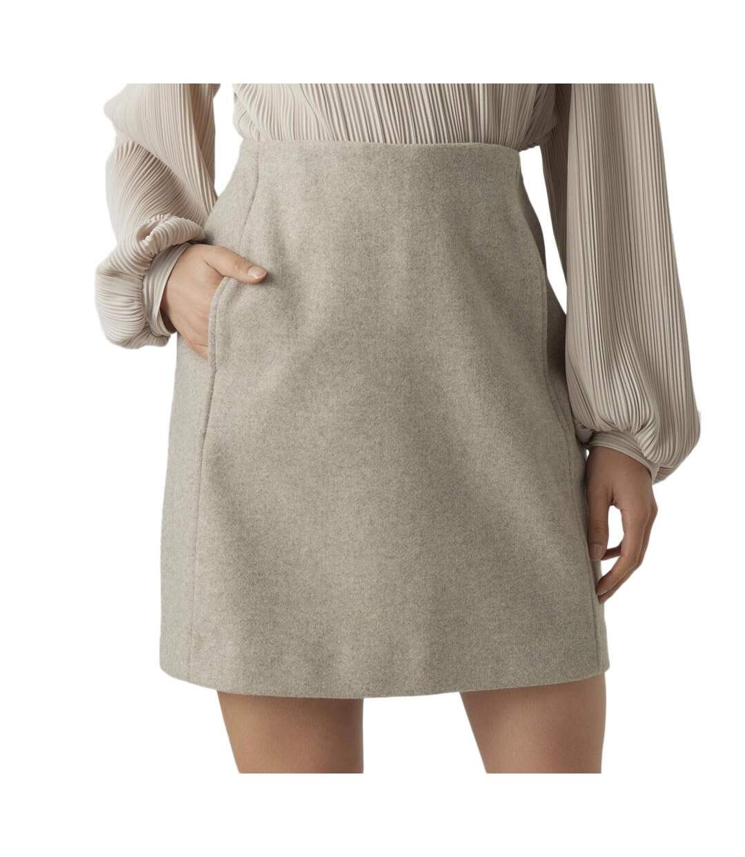 Jupe beige femme vero moda fortune allison-1