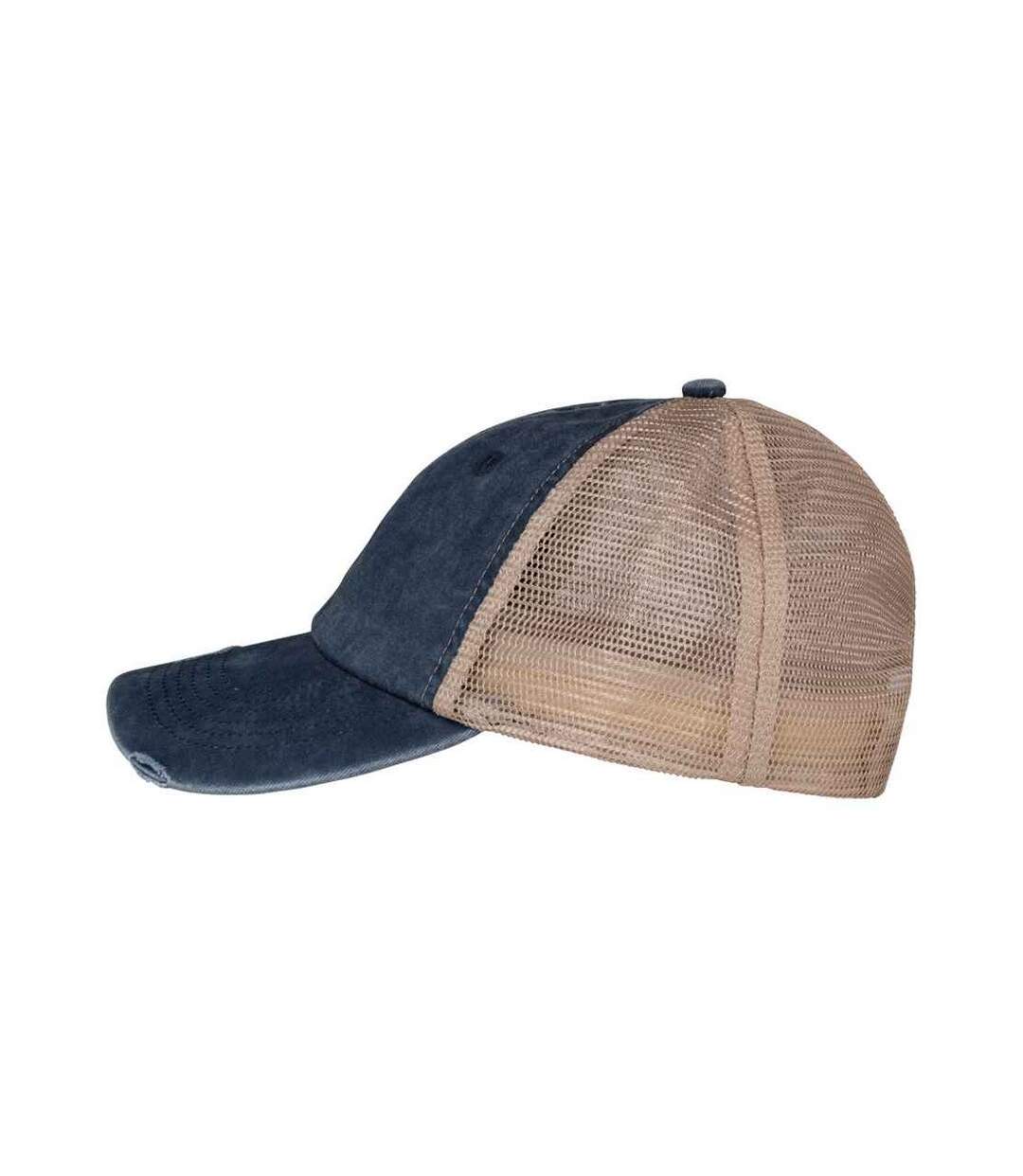 Casquette trucker destroy adulte bleu marine / beige Native Spirit-3