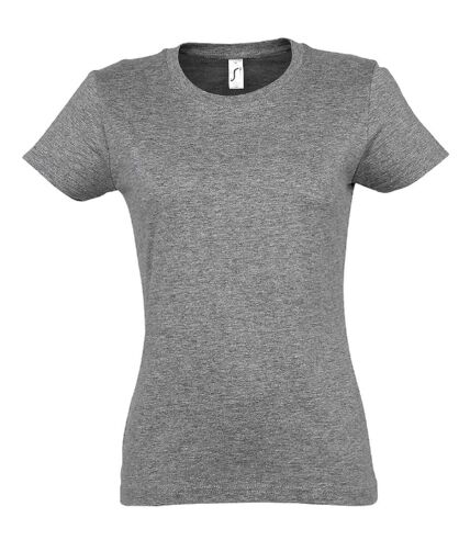 T-shirt manches courtes - Femme - 11502 - gris chiné