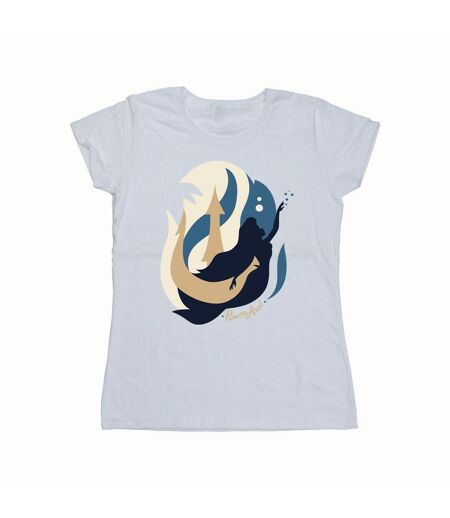 Disney T-shirt en coton Femme/Ladies The Little Mermaid Colour Silhouettes (Blanc) - UTBI26316