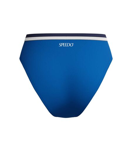 Womens/ladies Logo High Waist Bikini Bottoms Blue Speedo