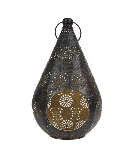 Lanterne en Métal Ajourée Mirage 33cm Noir