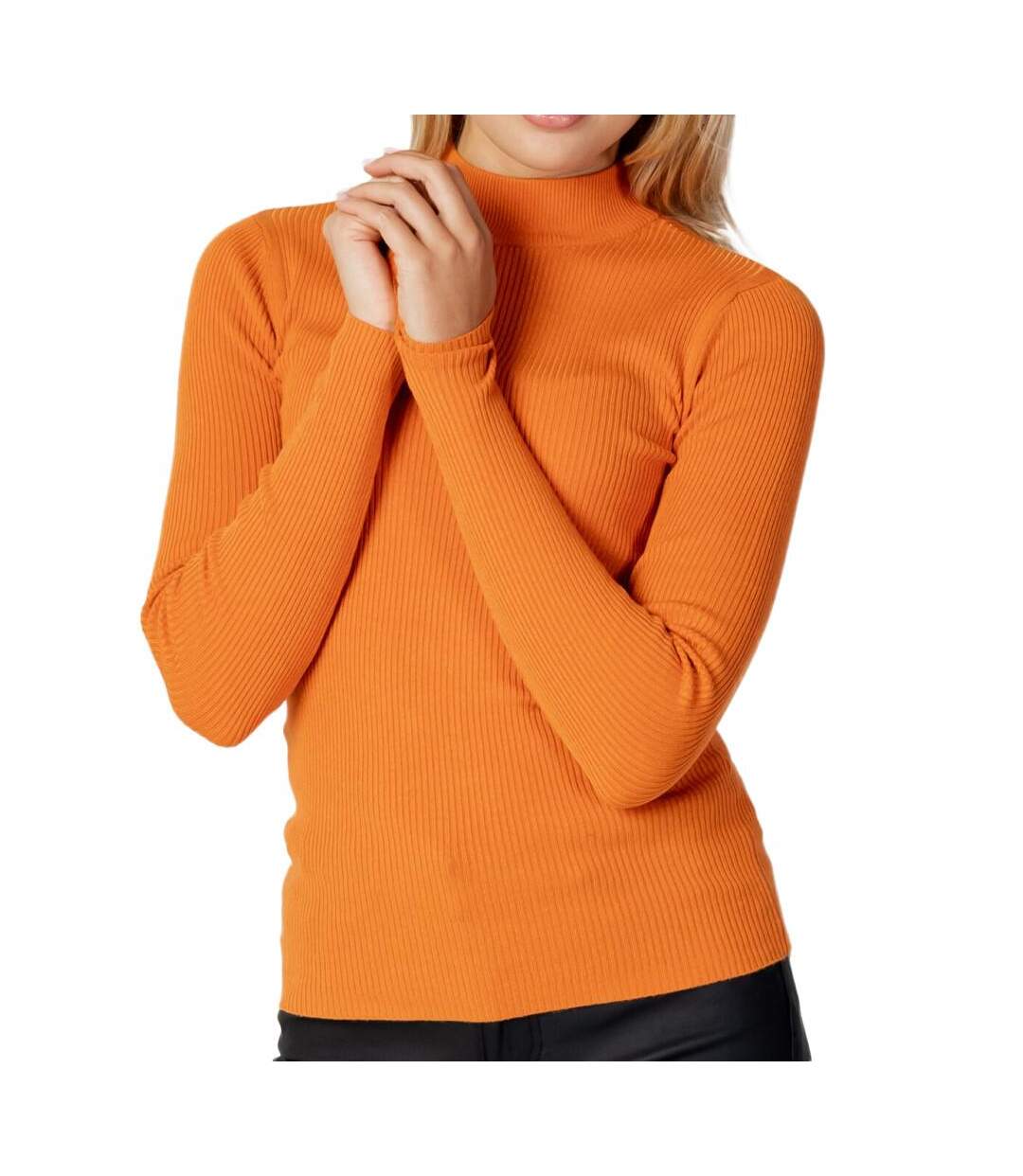 Pull orange femme jdy highneck - l-1