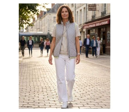 AXXANO AH1170G - Gilet sans manches gris et anis en polyester pour une isolation légère
