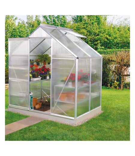 Serre de jardin en polycarbonate 6 mm et aluminium anodisé avec embase Venus Longueur de 131 cm