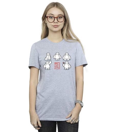 Disney - T-shirt BIG HERO BAYMAX MANY POSES - Femme (Gris chiné) - UTBI15585
