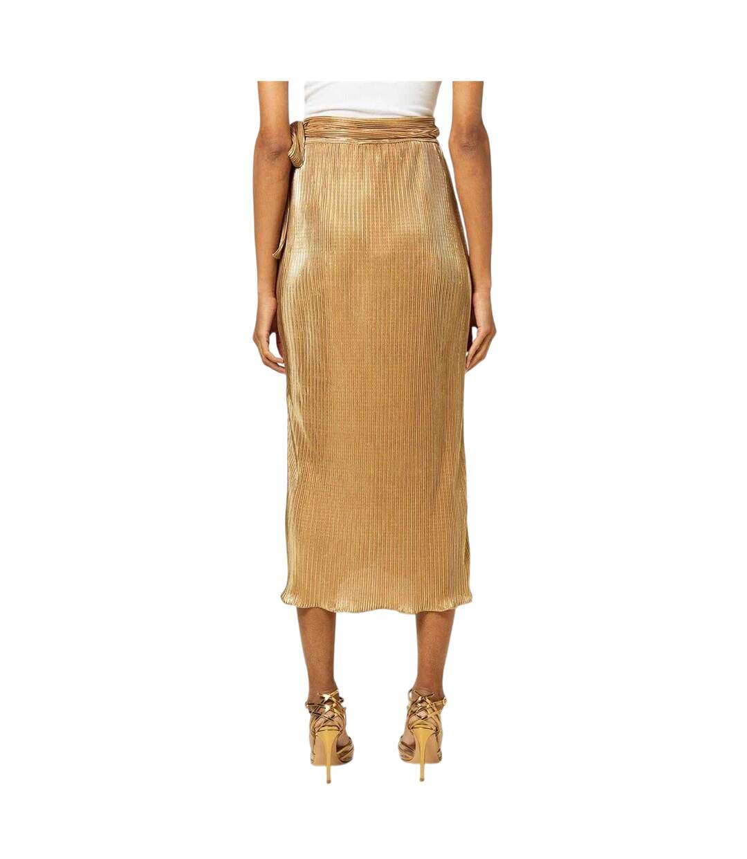Jupe Mi-longue Jaspre Femme Jaune Or Never Fully Dressed-3