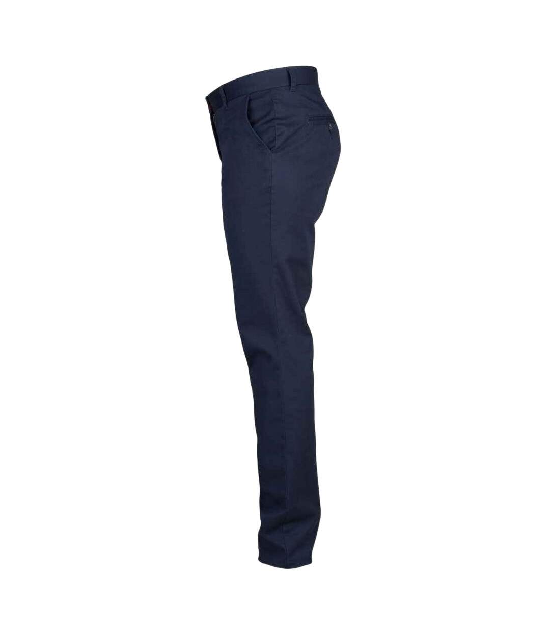 Womens/ladies Stretch Chinos Navy Front Row-3