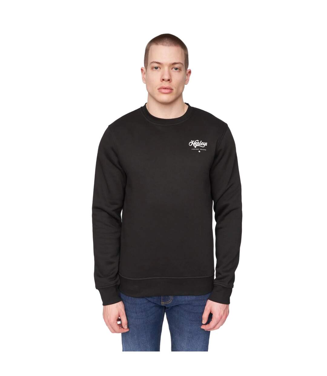 Sweat scripthen homme noir Henleys-1