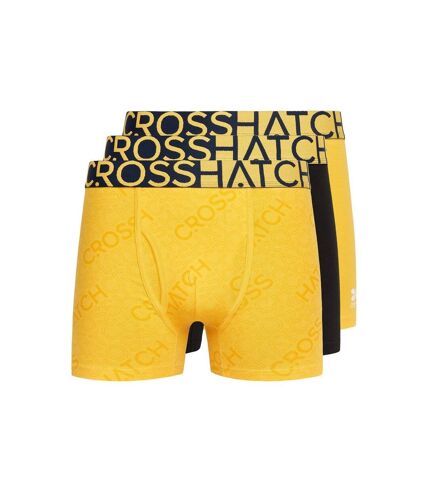 Crosshatch Mens Typan Boxer Shorts (Pack of 3) (Yellow) - UTBG866