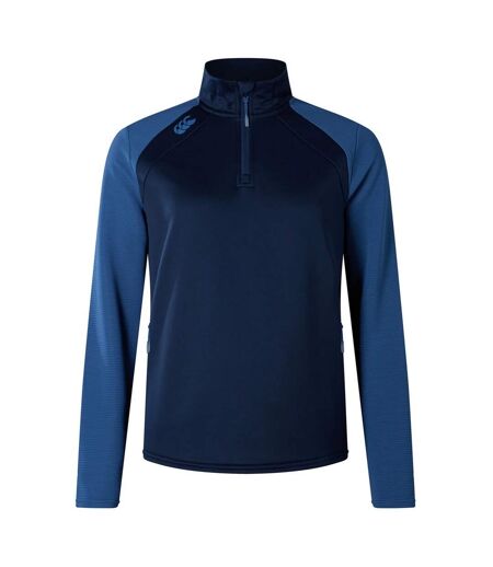 Womens/ladies Elite Quarter Zip Base Layer Top Navy True Navy Marl Canterbury