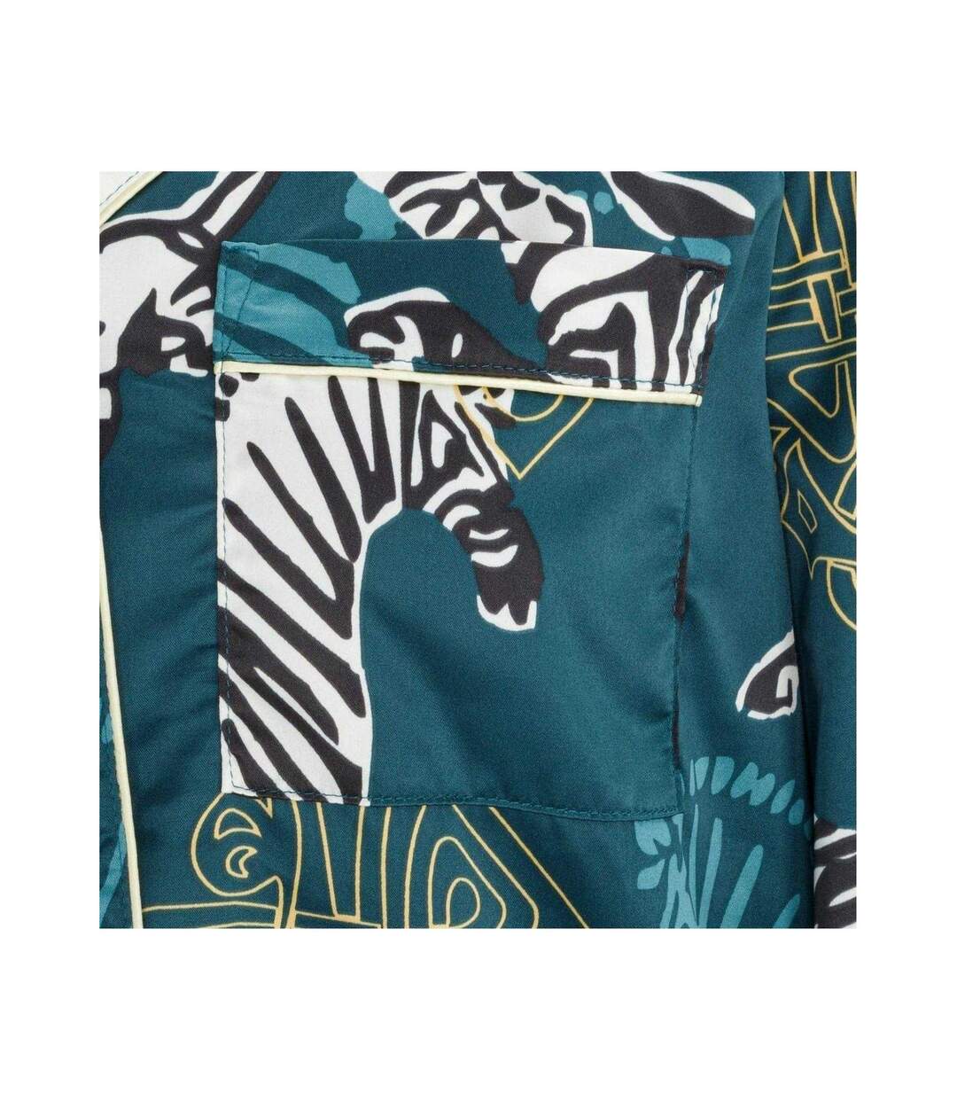Ensemble De Pyjama Long Motif/style Imprimé Zèbre Femme Bleu Noir Blanc Biba-3