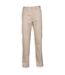 Henbury Womens/Ladies 65/35 Flat Fronted Slim Fit Chino Work Trousers (Stone) - UTRW2701-1