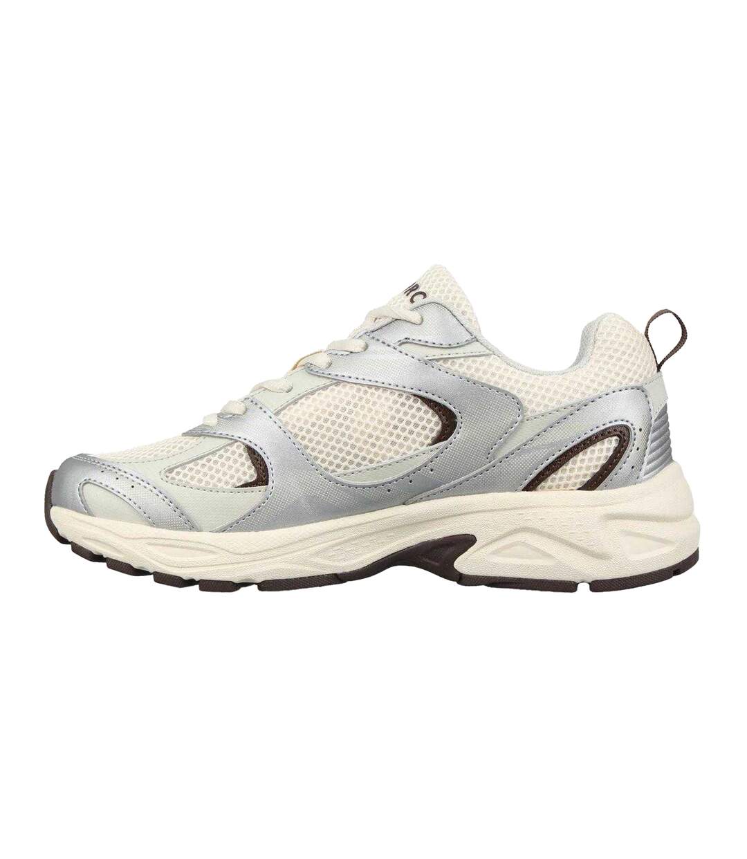 Womens/ladies Pro Mira Synthetic Leather Trainers Camel Silver USA Pro-2